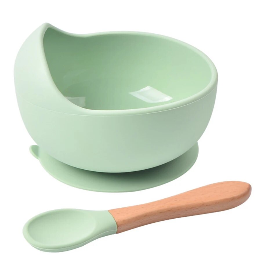 Baby Food Tracker - High Quality Spill-Proof Silicone Feeding Bowl