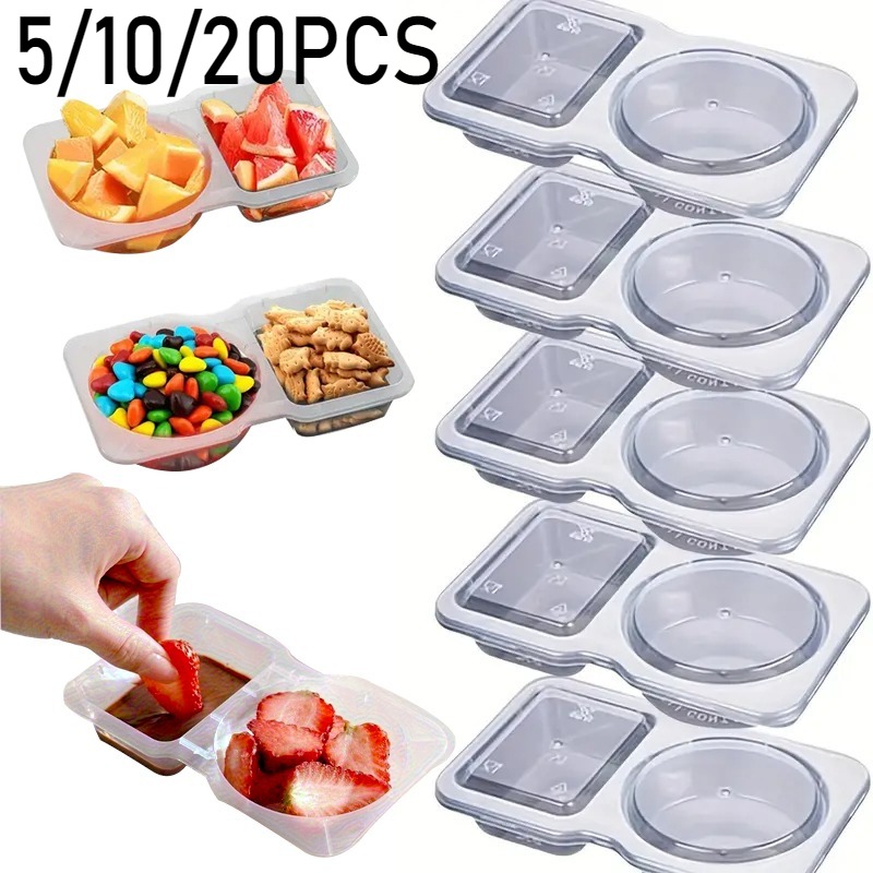5/10/20PCS Double Compartment  - Snack Container Travel ulasan dan harga