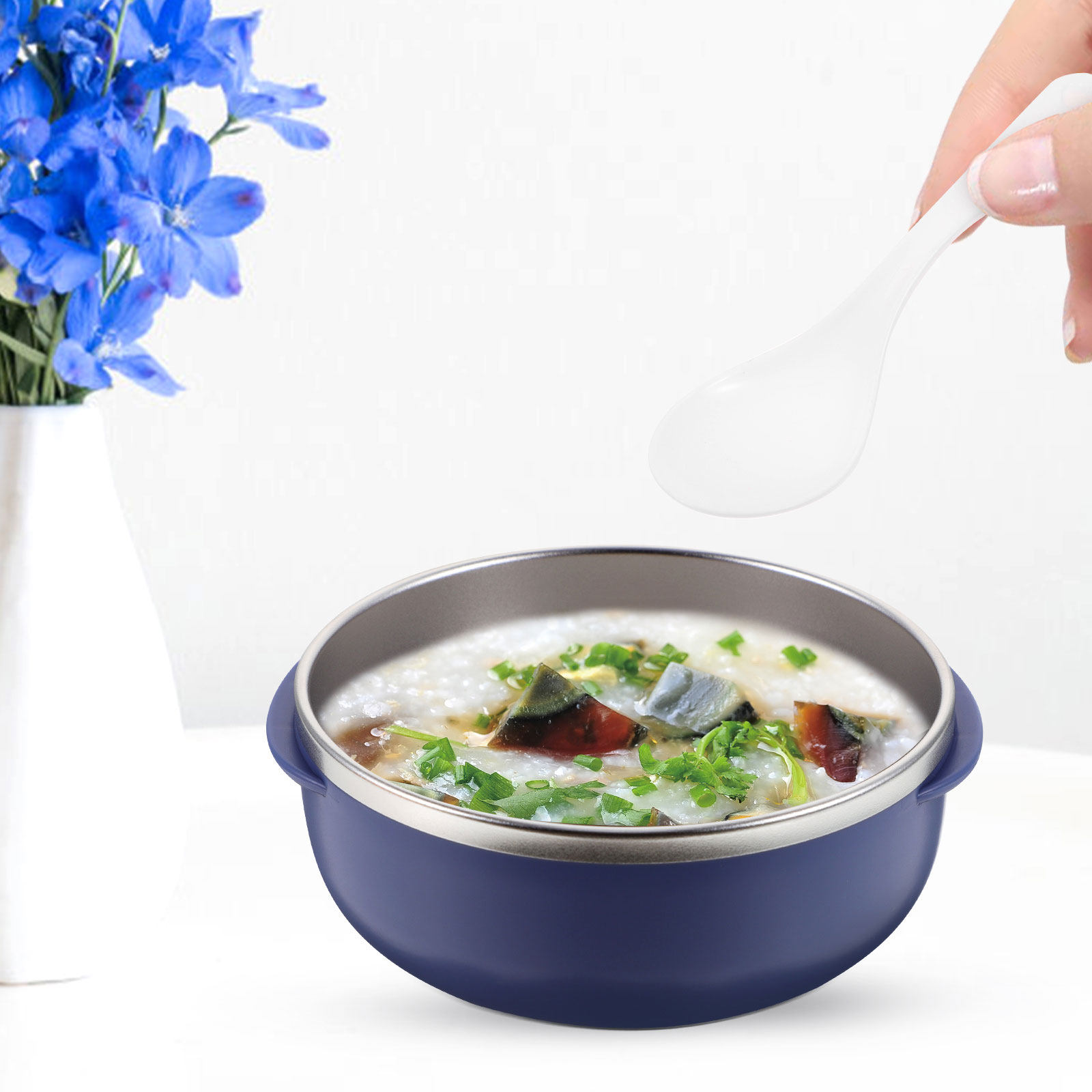 1Set Stainless Steel Baby Bowl - Baby Food Scissors ulasan dan harga