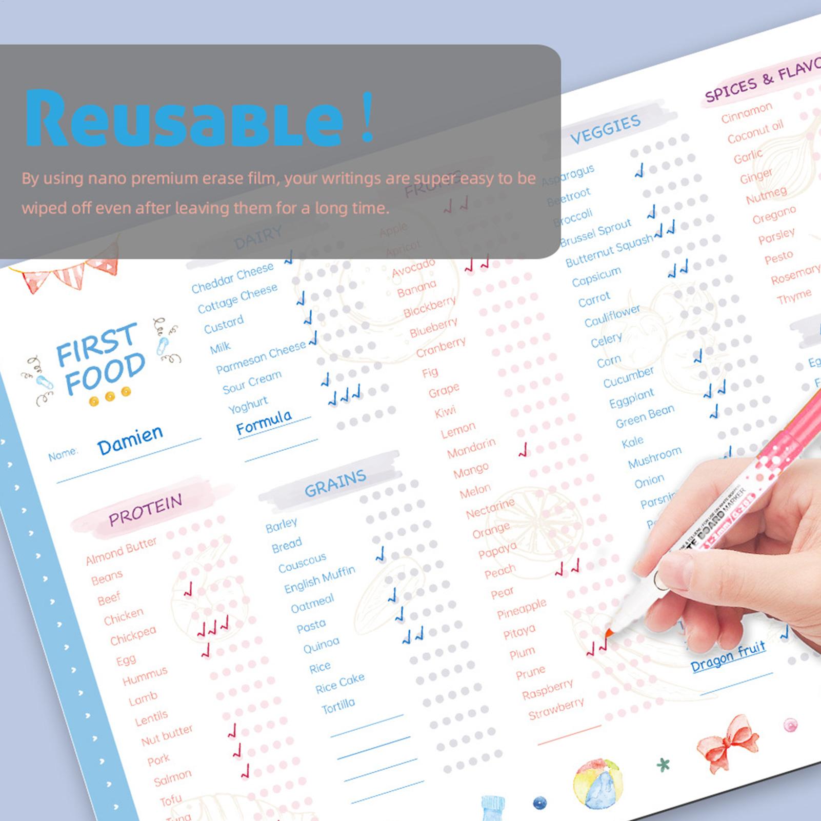 First Foods Chart Magnetic Bab - Baby Food Tracker ulasan dan harga