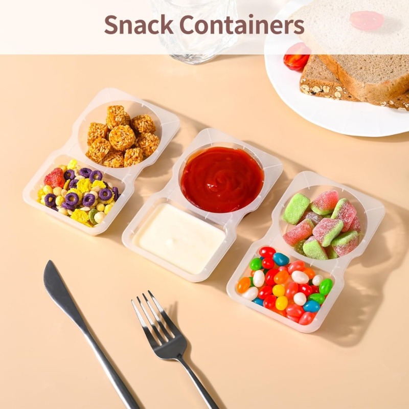 5/10/20/40PCS Double Compartme - Snack Container Travel ulasan dan harga