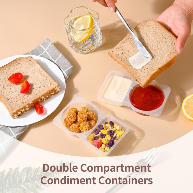 5/10/20/40PCS Double Compartme - Snack Container Travel ulasan dan harga