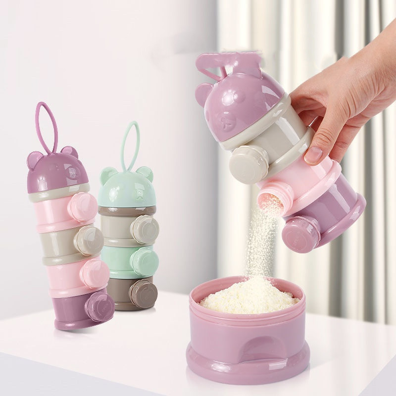 3/4 Layers Bear Baby Milk Powd - Snack Container Travel ulasan dan harga