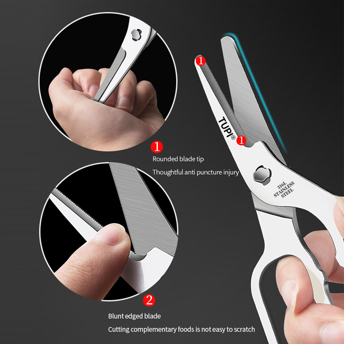 TUPI - Stainless Steel Scissor - Baby Food Scissors ulasan dan harga